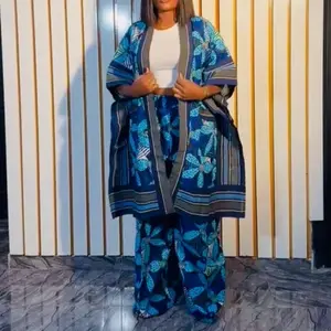 SOFT AFRICAN PRINT & ASOOKE KIMONO & BAGGY PANTS, One Size Fits All KIMONO AND BAGGY PANTS, Stylish Design for Women's Wear - Womenswear, Clothing Suits Top Comfort Trouser Comfortable Outfits Style Elegant