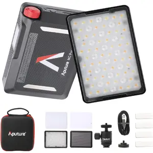 Aputure MC Pro RGBWW LED Light,Mini On Camera Video Lights with TLCI/CRI 96+,2000-10000K Adjustable,45°Beam Angle,15 Lighting Effect Mode,Support Magnetic Attraction Wireless Photography Equipment Aluminium Dustproof