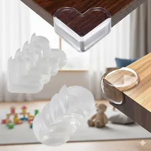 Transparent Soft Self-Adhesive Round Furniture Corner Guards, Corner Protectors: Anti-Scratch, Anti-Slip, Multi-Purpose Safety Pads for Sofa, Table, Cabinet Protection