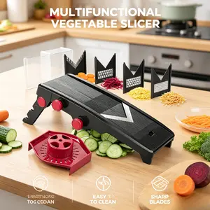 Mueller Austria Mandoline Slicer, Adjustable Vegetable Chopper for Kitchen, Fruit, Cheese Grater, Potato Chips Slicer, Black - Deals For You