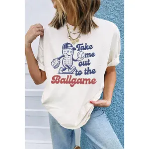 White Take me out to the Ballgame Casual Tee