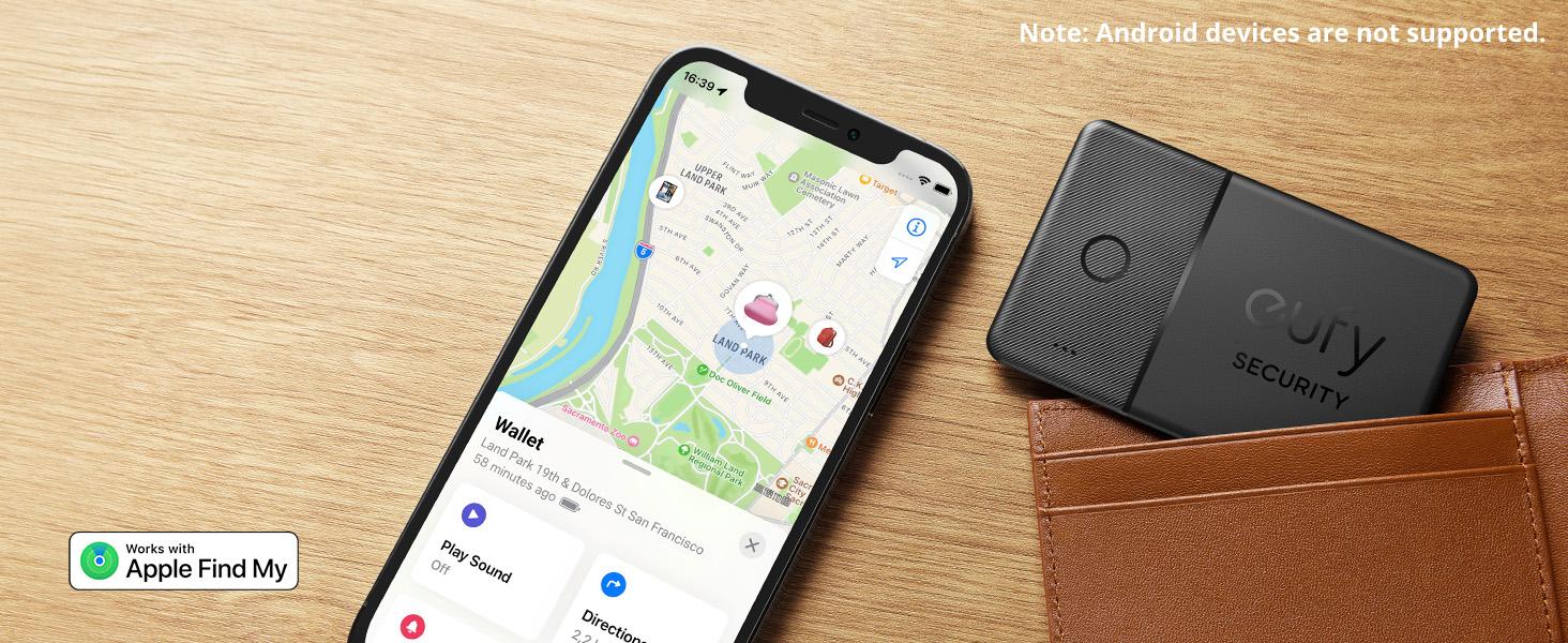 eufy Security by Anker SmartTrack Card (Black, 4-Pack), Works with Apple Find My (iOS Only), Wallet Tracker, Phone Finder, Water Resistant, Up to 3-Year Battery Life(Android Not Supported)｜Spingtok