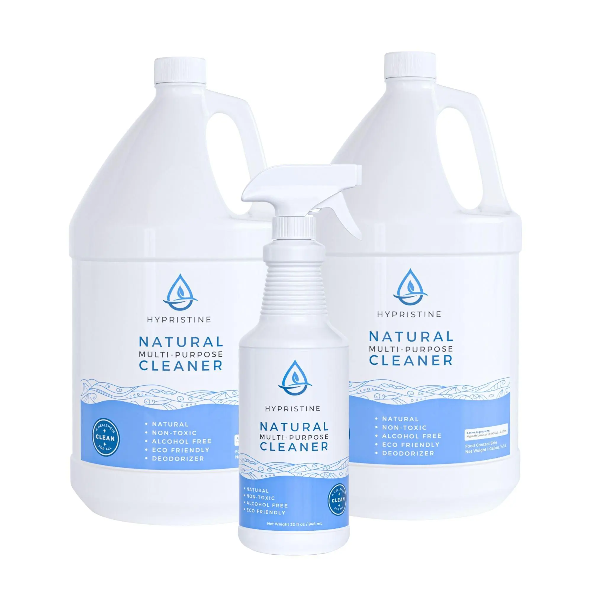 Hypristine Natural Multipurpose Surface Cleaner, 32oz Spray & 2 1 Gallon Bottles Hypristine Natural Multipurpose Surface Cleaner, 32oz Spray & 2 1 Gallon Bottles