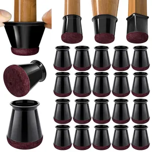 Chair Leg Floor Protectors Chair Leg Protectors for Hardwood Floors Silicone Pads Covers to Protect Floors Black-20 Pcs Universal