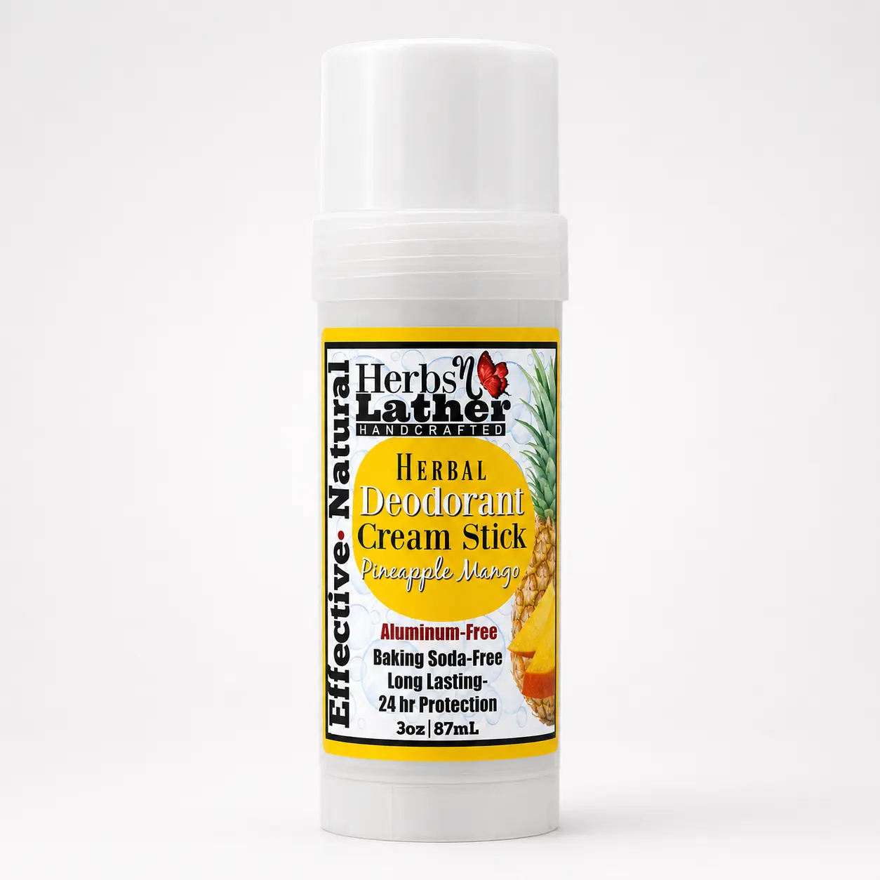 Pineapple Mango Herbal Deodorant Cream Stick | Aluminum-Free | Baking Soda-Free | Powerful Odor Control