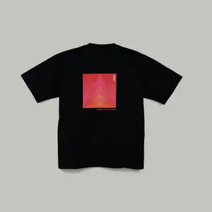 Final Sale! Noe Oversize/Loose-fit Crewneck T shirt with Hot Golden Pink Triangle for all activities