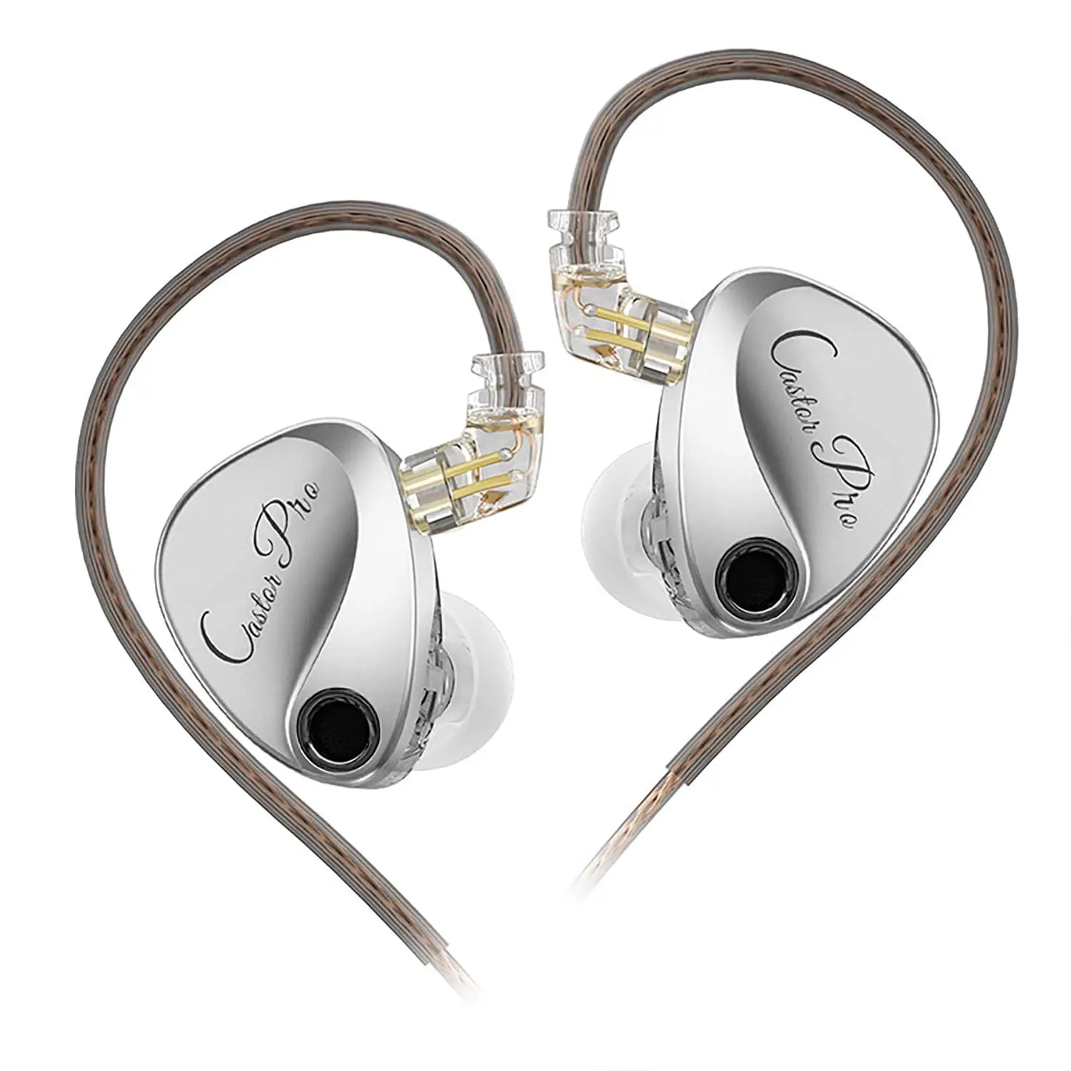 KZ Castor Pro Tunable in Ear Monitor HiFi Improved Bass in Ear Headphone Dual-Dynamic Driver Gaming Earbuds IEM Earphones with 2PIN-C Detachable Cable