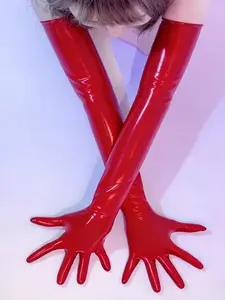 Natural Latex Gloves, Medium-Length, 23.62 Inches, Halloween Costume Gloves, 0.4mm, Malaysian Natural Latex, Soft and Stretchy, Unisex
