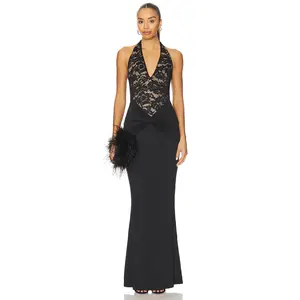 Nookie Lennox Halter Gown in Black