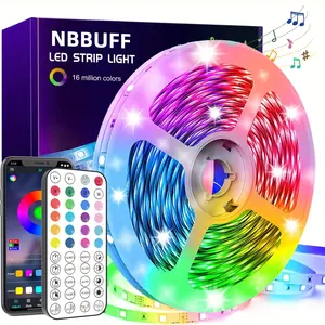 100 FT Adjustable Smart LED Strip Lights, RGB ColorChanging LED Light String with APP & Remote Control,Music Sync Ambient Lighting for Bedroom, Room Party,Holiday, Wedding, Christmas & Halloween Home Decor