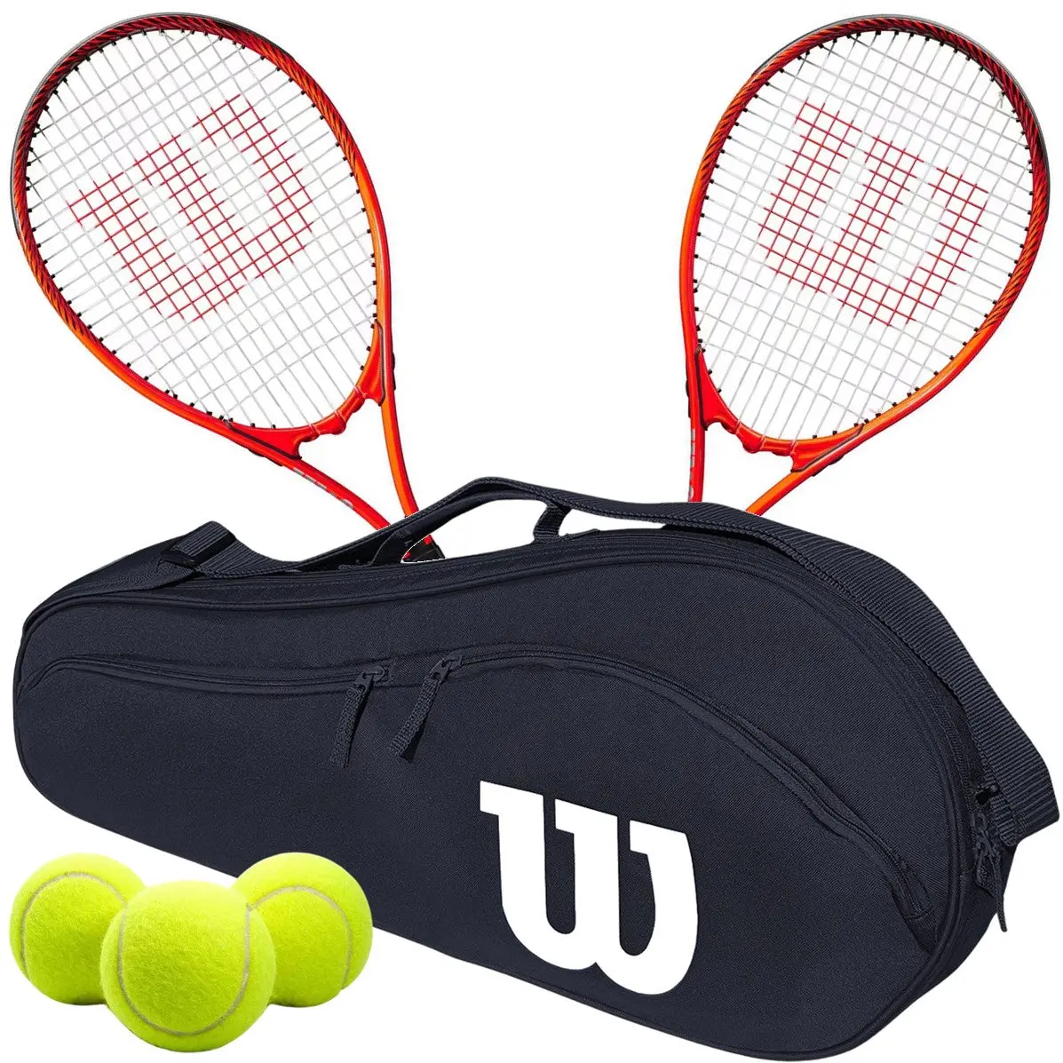 Wilson Pro Staff Precision XL Tennis Racquet Doubles Bundle w an Advantage 2.5 Tennis Bag & 3 Balls