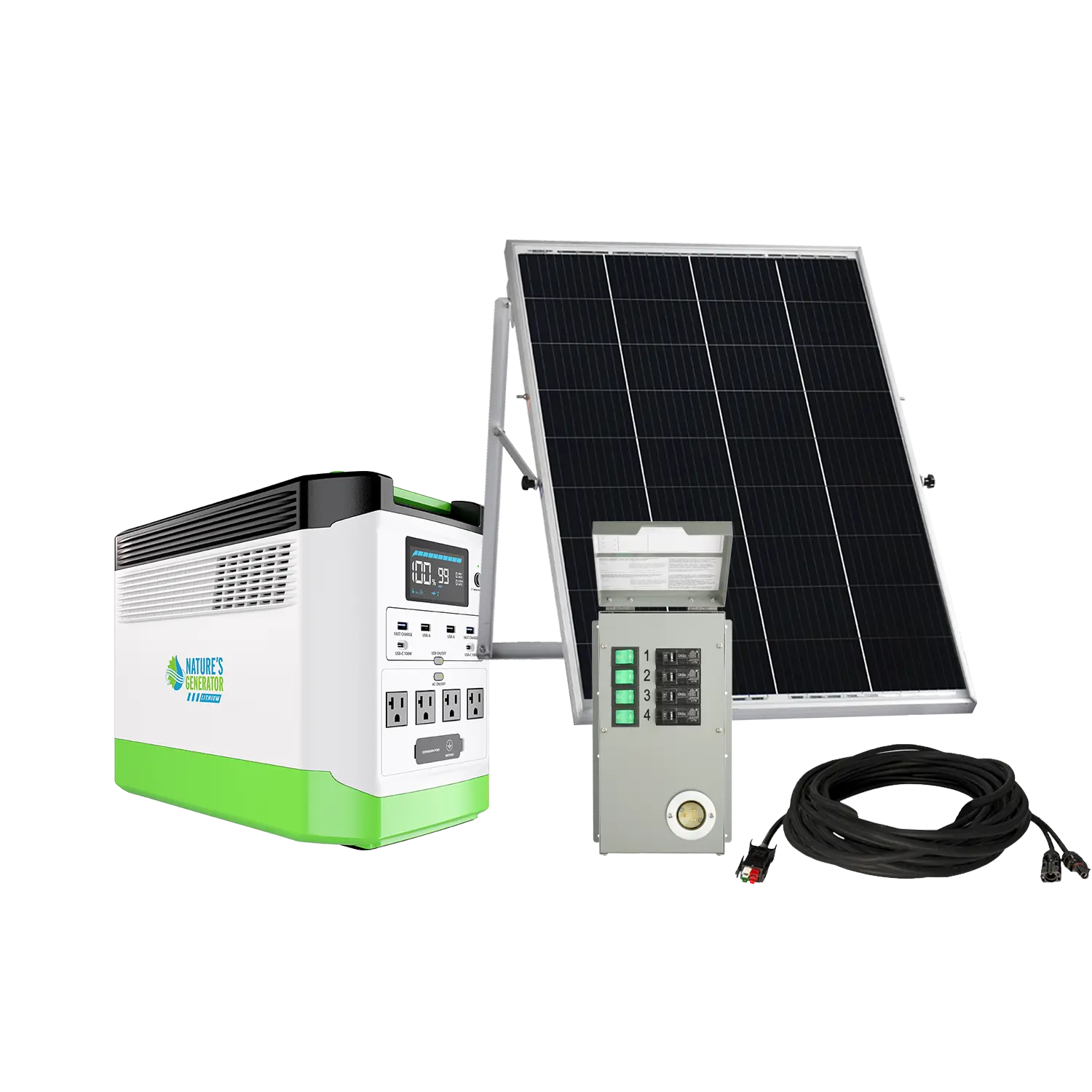 High Capacity Lithium 1800 Solar Generator and Transfer Switch