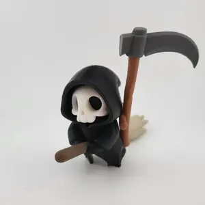 Cute Grim Reaper Figurines in Various Designs, Skull Grim Reaper 3D Printed Dark Style Desktop Fun Ornament, Office Desktop Companion. thanksgiving day unique halloween gift idea unique party gift craft home decor