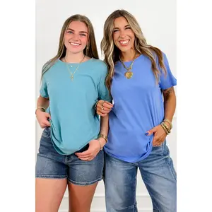 Door Buster! Plus/Reg Zenana Cotton Boyfriend Round Neck Tee