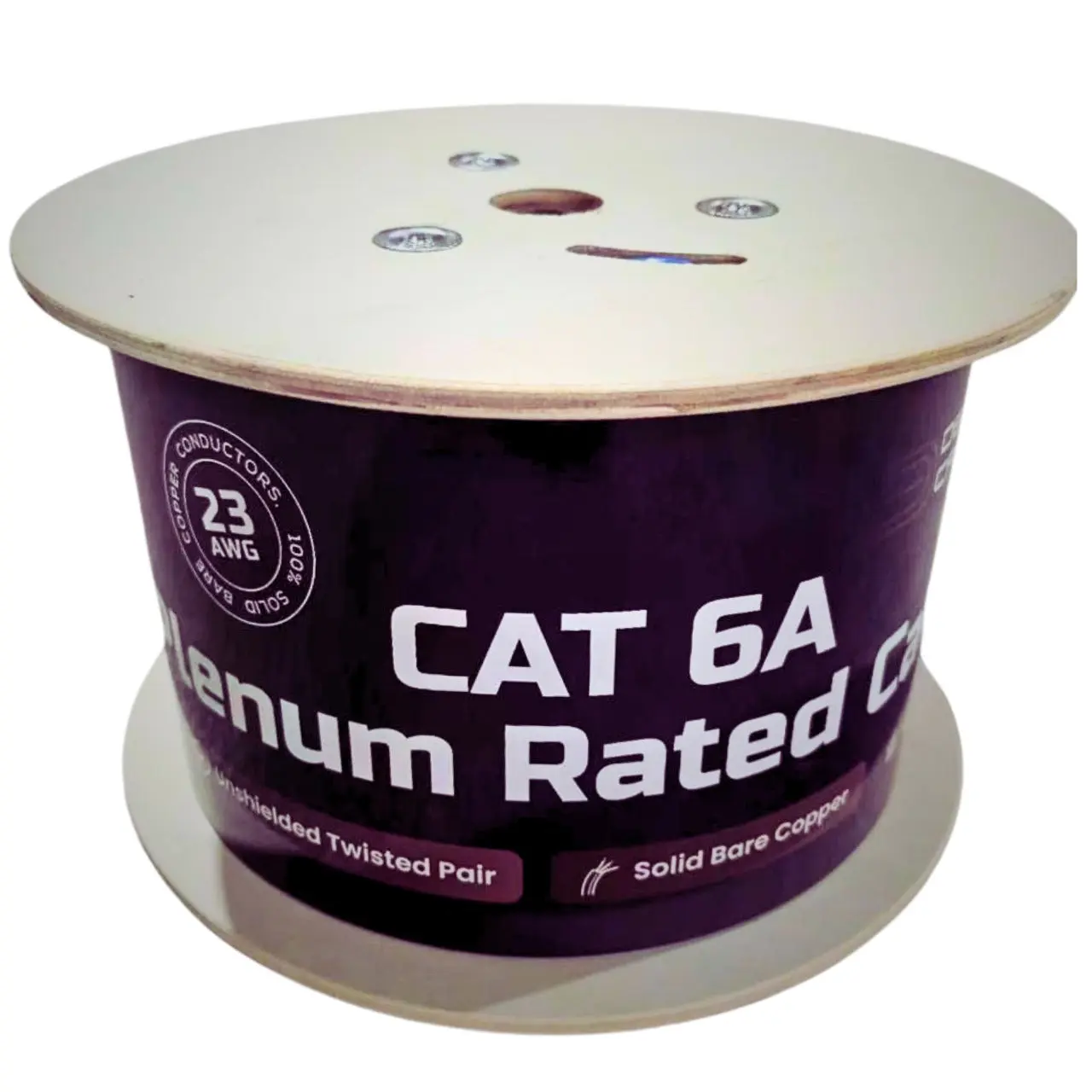 ETL Listed Cat6a Plenum UTP 100% Solid Bare Copper Ethernet Cable