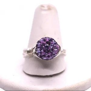 Shimmer Purple Wire Wrapped Ring