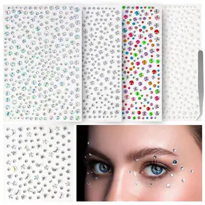 5 Different Types of Face Rhinestones, Face Gems Stick On for Face, Eyes, Body, Hair, Makeup, Festival Decorations, DIY Crafts
