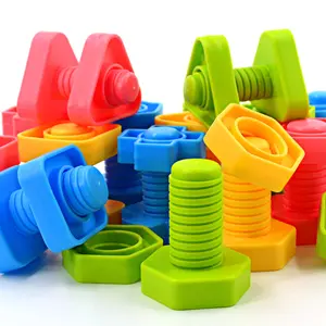 Montessori Toy Nuts & Bolts Set for Kids, 10 Pairs Educational Learning Tools, Colorful Shape Sorting Game for Children Ages 3+, Building Blocks, Shape Sorter