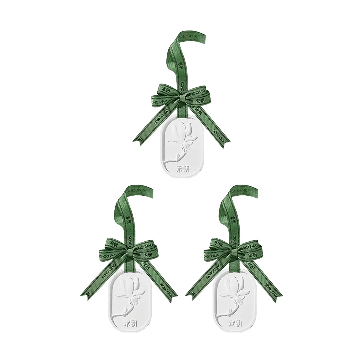 SONG CHAO 3-Pack Diatomaceous Earth Scented Hanging Diffuser - Long-Lasting Aroma for Closets, Cars, and Rooms - "Osmanthus Rain" Fragrance