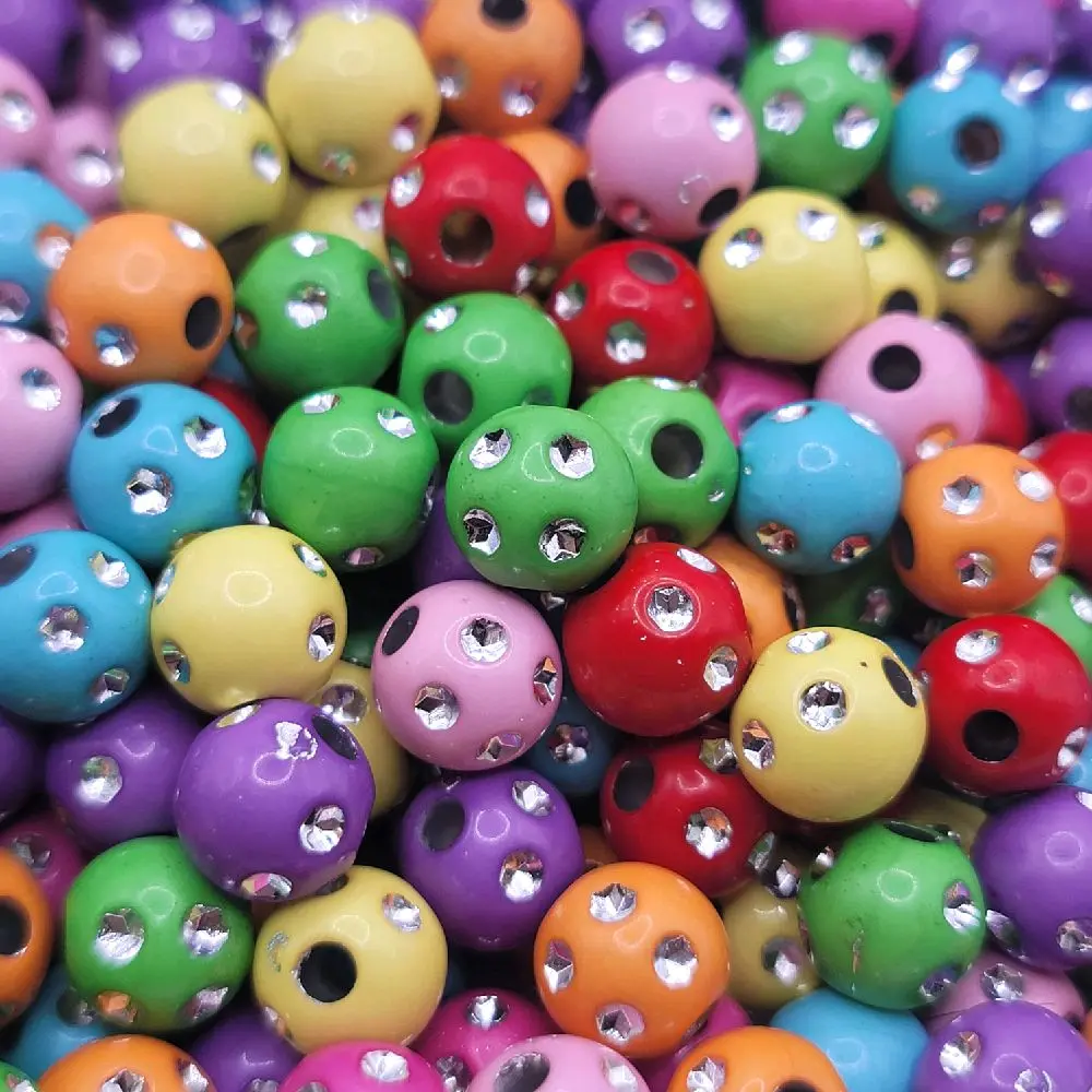 10mm Colorful Silver Engraved Acrylic Beads – 50pcs Mixed Color Round Beads for Jewelry Making, Bracelets, Necklaces & DIY Crafts,beaded pen