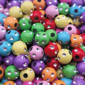 10mm Colorful Silver Engraved Acrylic Beads – 50pcs Mixed Color Round Beads for Jewelry Making, Bracelets, Necklaces & DIY Crafts,beaded pen