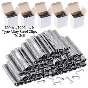 M Type Alloy Steel Clips, M-Clamp for Animal Cage Ring Clamps - Heavy Duty Metal Construction for Chicken Coops, Rabbit Cages, Wire Fencing Installations, Sturdy and Durable Construction for Pet Owners.