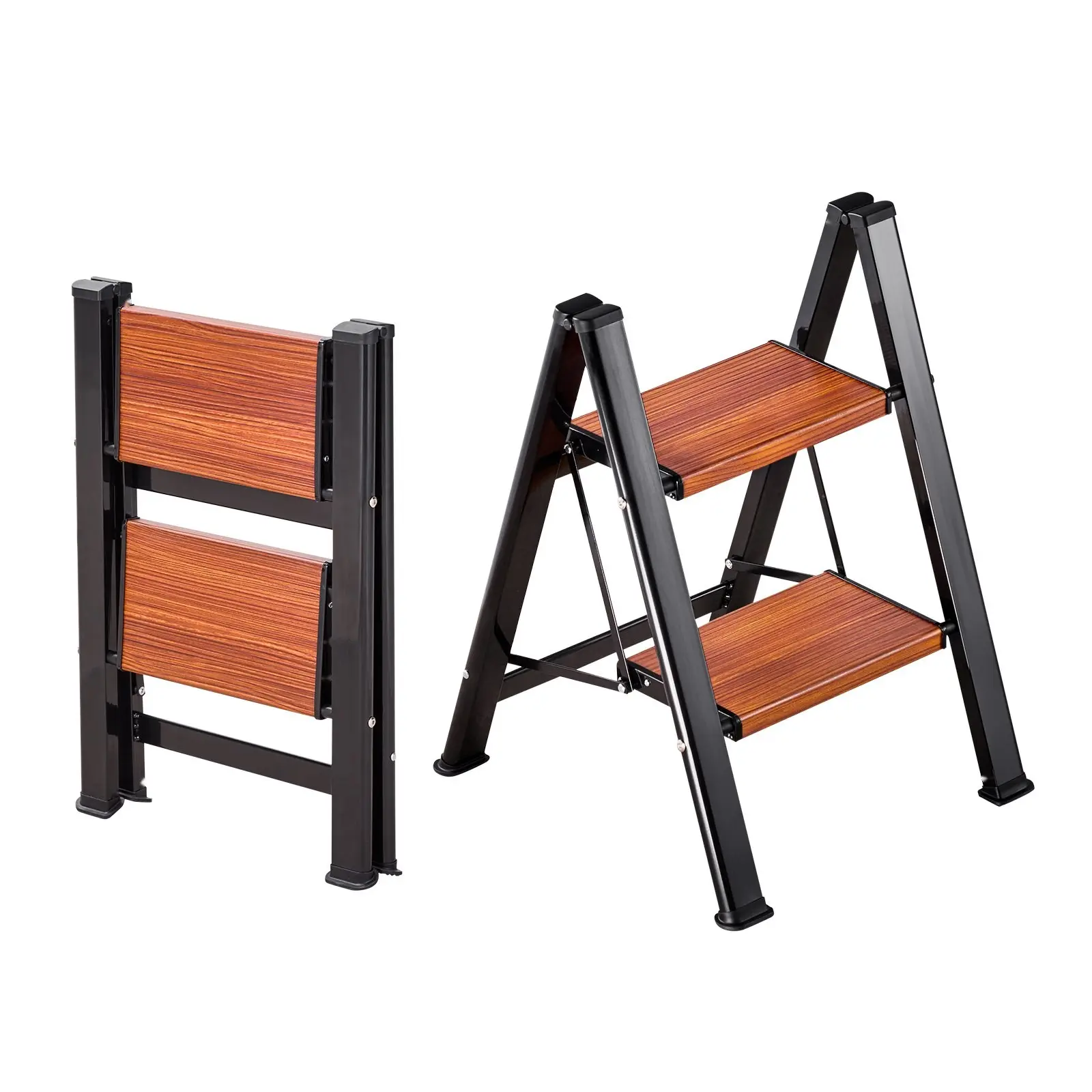 2-Step Folding Ladder with Wide Anti-Slip Pedals And Comfortable Handgrip, Lightweight Aluminum Construction, 330-Pound Capacity, Portable for Home, Garden, Cleaning, Painting, Repairs, Plant Support, And Other Multi-Use Tasks