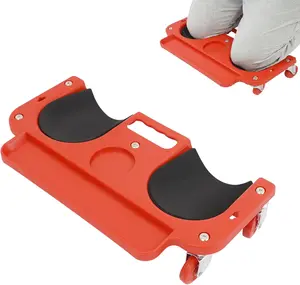 Rolling Knee Creeper with Sponge Cushion & Tool Tray for Garage Workshop Auto Repairing Maintenance Lightweight Portable Design - Reflective Safety，5 Swivel Castors, Tool Tray Holder