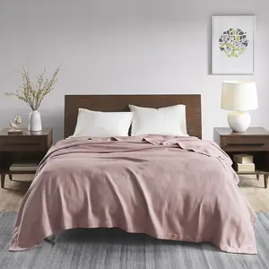 Madison Park MP51N-6365 Rose 100 Percent Egyptian Cotton Solid Blanket, King Size