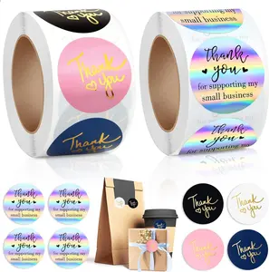1000Pcs 1.5Inch Thank You Stickers, Holographic Thank You for Supporting My Small Business Stickers Thank You for Your Order Stickers Labels Packing Supplies for Baking Envelopes Gift Wraps Crafts Evatage