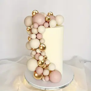 32pcs Cake Decorating Ball Set in Nude & Coffee Colors, Perfect for Party & Event Desserts, No Power Needed, Ideal for Halloween, Christmas, New Year, Cake Decorating Kit