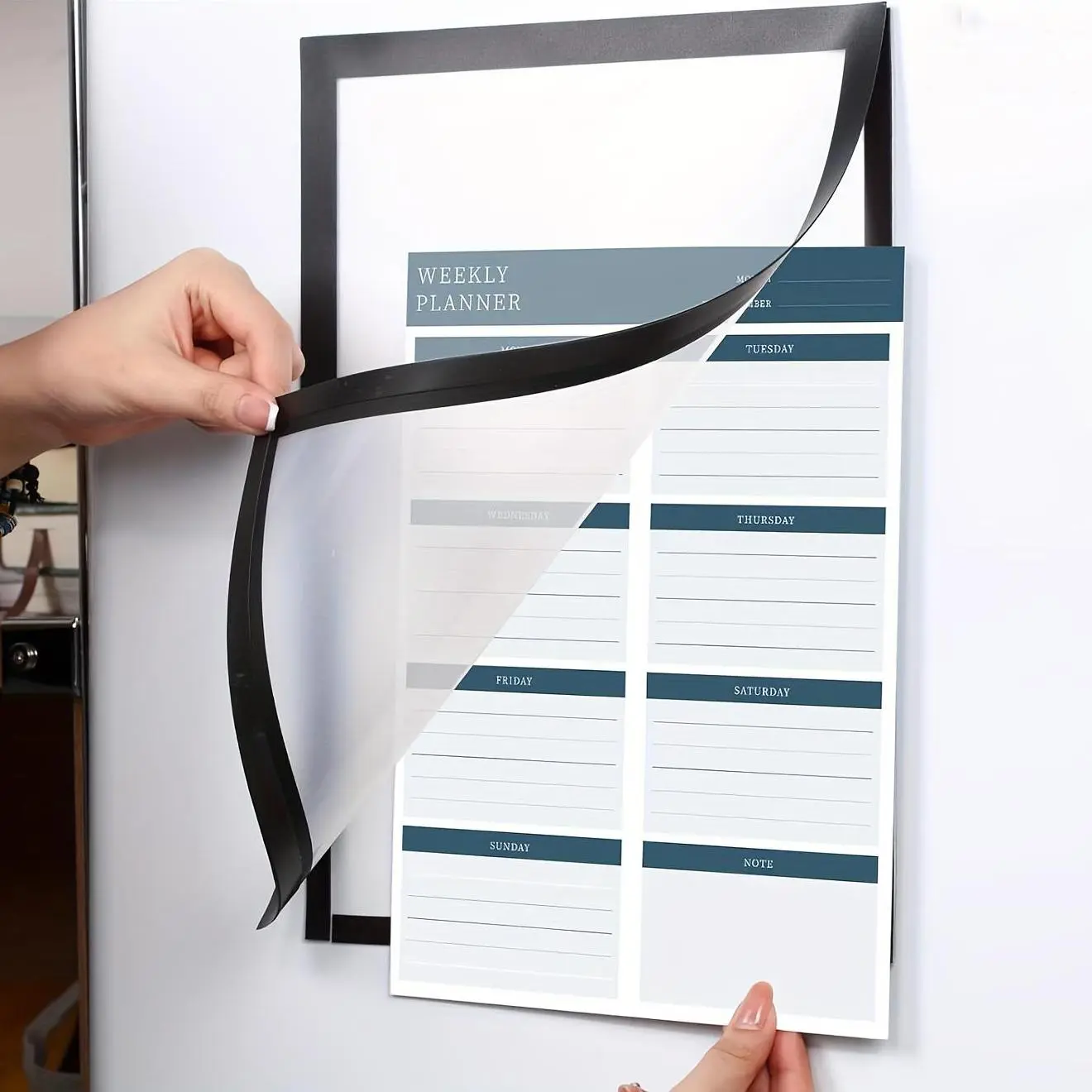 A4 Magnetic Sign Holder, 3 Counts Waterproof Self-adhesive Wall Mount Transparent Poster Display Frame, Presentation Boards, Office Accessories for Home & Office