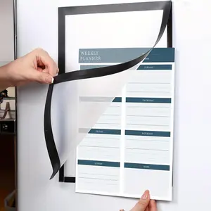 A4 Magnetic Sign Holder, 3 Counts Waterproof Self-adhesive Wall Mount Transparent Poster Display Frame, Presentation Boards for Home & Office