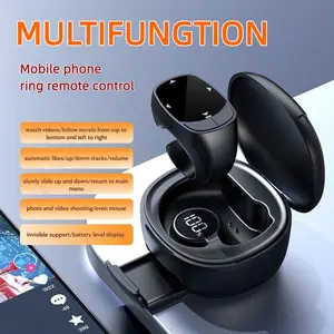 Touchscreen Dual Control Remote, Hidden Stand, Modern Tech Design, Portable Ring Clip, Multi-Platform Operation, Bluetooth-compatible WiFi Connection