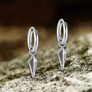GTHIC Hip Hop Dart Arrow Stainless Steel Drop Earrings for Men Women Statement Jewelry Daily Wear
