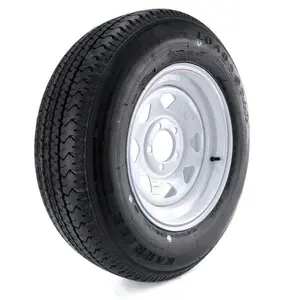 212 MAIN Radial Trailer Tire & Wheel Assembly, 205x75R-15 Size, Load Range C, 5-Hole Custom Spoke Design, Steel Belts, Part No. 274438, Radial Tire