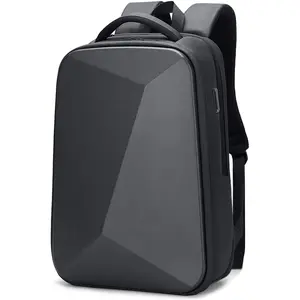 anti Theft Laptop Backpack for Men, Expandable Water Resistant Hardshell Backpack with USB Port, Black Business Travel Computer Bag 15.6 Inch