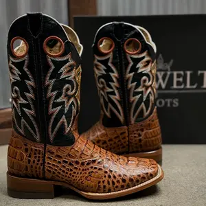 070 Fuscus Print Shedron Color Botas Vaqueras de Mexico Western Boots Embossed