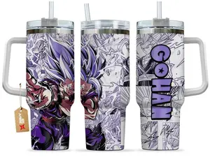 [Sip40 Otaku] Gohan Beast 40oz Handle Tumbler – Saiyan Warrior Stainless Steel Travel Mug, Anime Inspired Vacuum Insulated Cup, Large Iced Coffee Tumbler, Manga Fighter Drinkware, Otaku Gift for Him Her