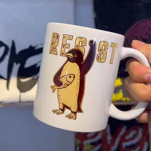 RESIST Penguin Ceramic Mugs