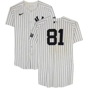 Luis Gil New York Yankees Game-Used #81 White Pinstripe Jersey vs. Cleveland Guardians on August 20, 2024 - Fanatics Authentic Certified - MLB Memorabilia