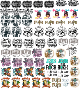 Faith & Funny Ready To Press Heat Transfers for Hats 3"