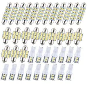 40 Pieces Dome Light LED Car Interior Bulb Kit Set 194 T10 DE3175 578 31mm 42mm Bulbs Interior Replacement Lights for Car Map License Plate Door Side Marker Cornering Trunk Light - White