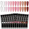 12 Colors Solid Color Poly Gel Nail Extension Set, 12pcs/set Semi-permanent UV Manicure Gel, Easy To Use Nail Art DIY Kit for Salon & Home Use, Polygel Nail Kits, Nail Tech Supplies, Nail Products