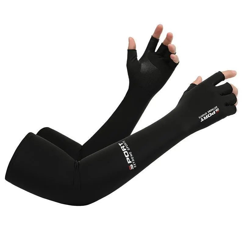 Ice silk long sleeves, summer unisex UV protection, breathable, suitable for outdoor sports, driving, riding electric bikes, and sun protection.