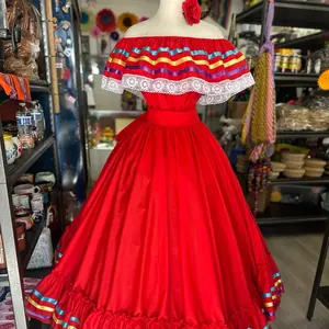 Heritage Harmony: Mexican Folklore Solid Skirt & Blouse Set