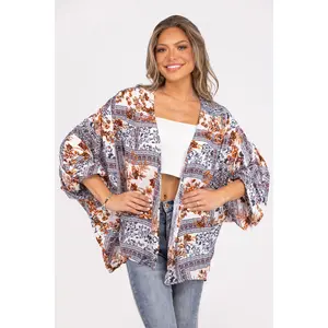 Laugh With Me Women's Lightweight Ruched Kimono