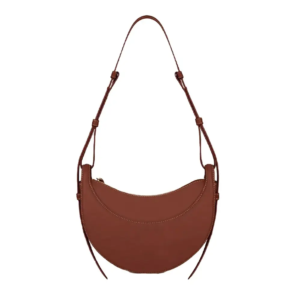Honeywave “Luna Arc” Shoulder Bag | Smooth Vegan Leather Half-Moon Design