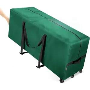 7.5/9 ft Rolling Christmas Tree Storage Bag, 3 Swivel Wheels for Easy Moving, Heavy Duty 600D Oxford Fabric Extra Large Artificial Christmas Tree Bag with Reinforced Carry Handles