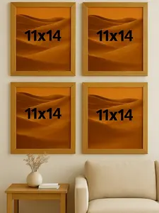 1'' Natural Frame with Acrylic Classic 11x14 Inch Picture Frames Set of 4 for Decorative Use
